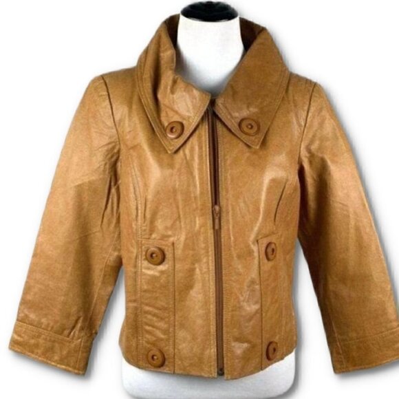 Vtg Revue leather jacket size S vintage 80s 90s